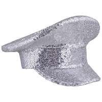 Verkleed kapiteinspet met pailletten   zilver   glitter   over the top   gay pride   Foute party