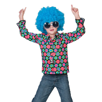 Verkleed Overhemd voor Kinderen   Jaren 70 Disco   bollen print   polyester