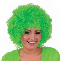 Verkleed pruik   afro   neon groen   volwassenen   afropruik   Carnaval pruiken