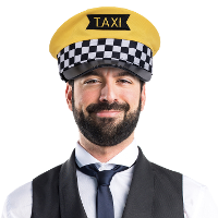 Verkleedkleren   pet   geel   Carnaval   volwassenen   taxi chauffeur