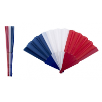 Waaier Franse vlag   Landen thema waaiers   rood/wit/blauw   Frankrijk
