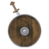 Funny Fashion zwaard met schild wapens   speelgoed/verkleed set   ridder/viking   plastic
