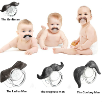 Funny Mustache Baby Boy Girl Infant Pacifier Orthodontic Dummy Beard Nipples
