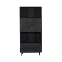 Furndea boekenkast Mano Zwart 90x45x200cm