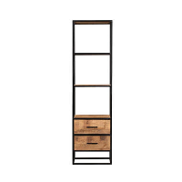 Furndea Morada boekenkast industrieel 2 lades   45x55x200 cm