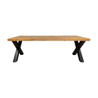 Furndea Morada eettafel industrieel rechthoek X poot mangohout 76x100x220 cm