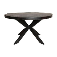 Furndea Morada eettafel industrieel rond mango hout zwart   76xØ130 cm
