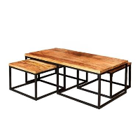 Furndea Morada salontafel industrieel rechthoek   set van 3   120 cm