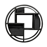 Furndea Orianna wandrek industrieel rond zwart   16x75⌀cm