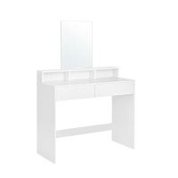 Parya home   Makeup tafel met rechthoekige spiegel en 2 lades