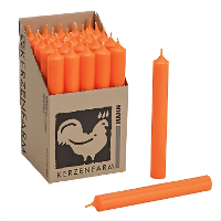 Hahn Dinerkaarsen   25x stuks   oranje   H18 cm   7 branduren   kandelaar