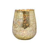 Windlicht   champagne goud   12 x 15 x 12 cm   glas   kaarsenhouder   voor waxinelichtjes