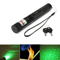 G303 Adjustable Focus 532nm 5mw Green Laser Pointer+light Star Cap
