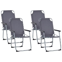 GALATSI   Tuinstoel set van 4   Grijs   Staal