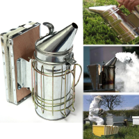 Galvanized Sheet Bee Smoker With Heat Shield Gardening Beekeeping Equipment Tool