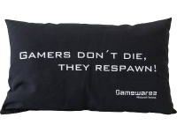 GAMEWAREZ GAMERS DONT DIE, THEY RESPAWN! Kussen Zwart