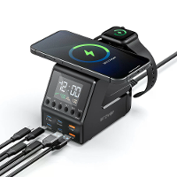 [GaN]Blitzwolf BW FW10 240W 10 in 1 Draadloze Alarmklok Lader 2USB A+4USB C PD3.1/3.0 QC4.0/3.0/2.0 PPS AFC SCP FCP Snel