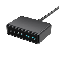 [GaN Tech] 200W 6 Poorts USB Lader 4USB C+2USB A Snelladen Desktop Oplaadstation EU Stekker voor iPhone 16 16 Pro 15 14