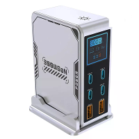 [GaN Tech] 300W 6 Poorts USB PD Lader 2USB A+4USB C PD3.0 Digitale Weergave Snellader Desktop Oplaadstation voor iPhone