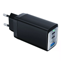 [GaN Tech] 65W 3 poorts USB PD oplader USB A+2USB C PD3.0 QC4.0 3.0 AFC FCP SCP MTK Snellader Wandoplader Adapter EU ste