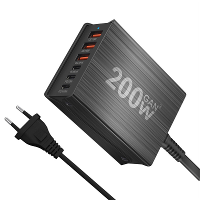 [GaN Tech] Bakeey 200W 6 poorts USB PD oplader 3 USB A + 3 USB C PD QC Snelladen Desktop oplaadstation EU Plug US Plug v