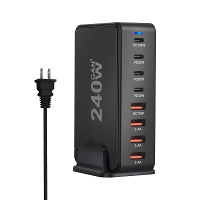 [GaN Tech]Bakeey 240W 8 poorts USB PD lader 4 USB A+4USB C PD QC snel opladen Desktop Charging Station EU Plug US Plug v