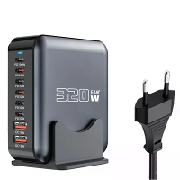 [GaN Tech] Bakeey 320W 8 poorts USB PD lader 2USB A+6USB C PD2.0 QC SCP FCR AFC Apple2.4 Snelle oplader Desktop oplaadst