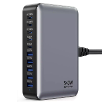 [GaN Tech] Bakeey 540W 10 poorts USB PD oplader 5USB A+5USB C PD3.0 QC3.0 FCP BC1.2 Snelle Oplaad Desktop Oplaadstation