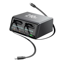 [GaN Tech] Bakeey WLX 60E PD210W 6 poorts USB PD lader USB A+3USB C+2Type C verlengkabels PD QC3.0 Snelladen desktop opl