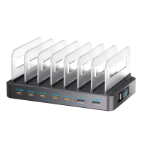 [GaN Tech] Bakeey WLX 60H 288W 8 poorts USB PD oplader met Type C uittrekbare kabel + 2 USB A + 5 USB C PD snellader des