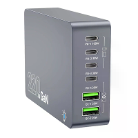 [GaN Tech] Bakeey WT F8A 220W 6 poorts USB PD oplader 2USB A+4USB C PD3.0/2.0 QC4.0+ SCP FCP AFC Apple2.4A Snellader Des