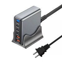 [GaN Tech] Bakeey YMX 470W 470W 6 Poorten USB PD oplader 2USB A+4USB C PD QC Snelladen Desktop Opladestation EU Plug US