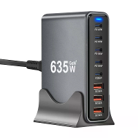 [GaN Tech] Bakeey YMX 635W 635W 8 poorts USB PD oplader 3 USB A + 5 USB C PD QC snel opladen desktop oplaadstation EU st