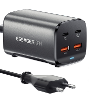 [GaN Tech] ESSAGER ES CD35 67W 4 poorts USB PD lader 2USB A+2USB C PD3.0 QC4.0 AFC FCP SCP PPS BC1.2 DCP Apple2.4A Snell