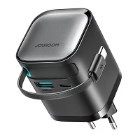 [GaN Tech] JOYROOM JR TCL02 65W 2 poorts USB oplader met geïntegreerde uitschuifbare USB C kabel Snelle oplader Muuradap
