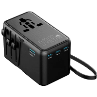 [GaN Tech] Kantravel 608 Universele Converter Plug PD 140W 4 Poorts USB PD Lader 1USB A+3USB C PD Snellader Muuradapter