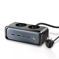 [GaN Tech] Mcdodo CH 461 6 In 1 Stekkerdoos 70W 4 Poort USB Lader met 2500W 2 AC Aansluitingen Snelle Oplader Desktop Op