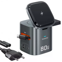 [GaN Tech] Toocki MX CD155 80W 6 in 1 desktop oplaadstation USB A+USB C+USB C Cable+3 Magnetic Wireless Charging Ports F
