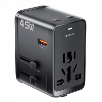 [GaN Tech] Toocki TC57451 45W 5 poorts USB PD lader USB A+3USB C+1AC Snellader wandladeradapter met universele converter