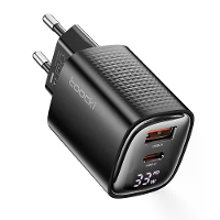 [GaN Tech] Toocki TCT33 22EU 33W 2 poorts USB PD oplader USB A+USB C PD3.0 QC3.0 Snelladen Digitale Display Wandlader Ad