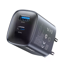 [GaN Tech] USAMS CC290 T66 45W 2 poort USB oplader USB A+USB C Snellader Muuradapter EU plug voor iPhone 17 17 Pro 16 15