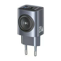 [GaN Tech] USAMS CC293 T67 20W 2 poorts USB PD oplader met iWatch draadloze oplaadfunctie USB A+Type C snellader wandada
