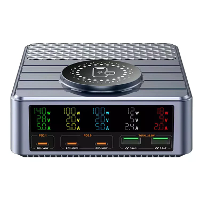 [GaN Tech] WLX F2 260W 5 Poort USB PD Lader met 15W Draadloze Lader Pad 2USB A+3USB C Snelladen Desktop Lader Station EU
