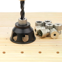 Aluminiumlegering Ponslocatiezoeker Pocket Hole Jig Kit 3 10mm RVS bushings Draagbaar voor houtbewerking Precisie en gem
