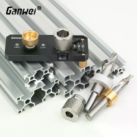 Aluminiumprofiel boorjig 20/30/40 Serie profielpositionering ponslocatorkit met M6 en M8 trapboorbits