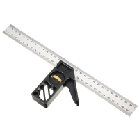 Drillpro Verstelbare 300mm Aluminium Legering Combinatiesquare 45 90 Graden Hoek Scriber Staal Liniaal Houtbewerking Lij