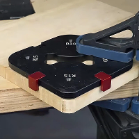 Houtbewerking Hoek Jig Router Sjabloon 4 in 1 R15 R50 Aluminium Legering Router Bogen Hout Frees Snijder Ronde R hoek