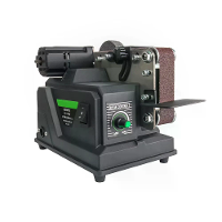 Mini riemschaafmes slijper 180W elektrische schuurmachine met 10 stuks 533x30mm schuurbanden, geschikt voor 18V batterij
