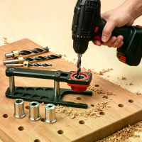 GANWEI Vierkante Vlakke Verticale Boorjig 6mm 8mm 10mm Verwisselbare Boorsleeves Houttafel MFT Houtbewerking Positioneri