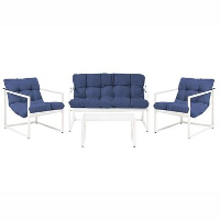 GARDA   Loungeset   Blauw/Wit   Staal